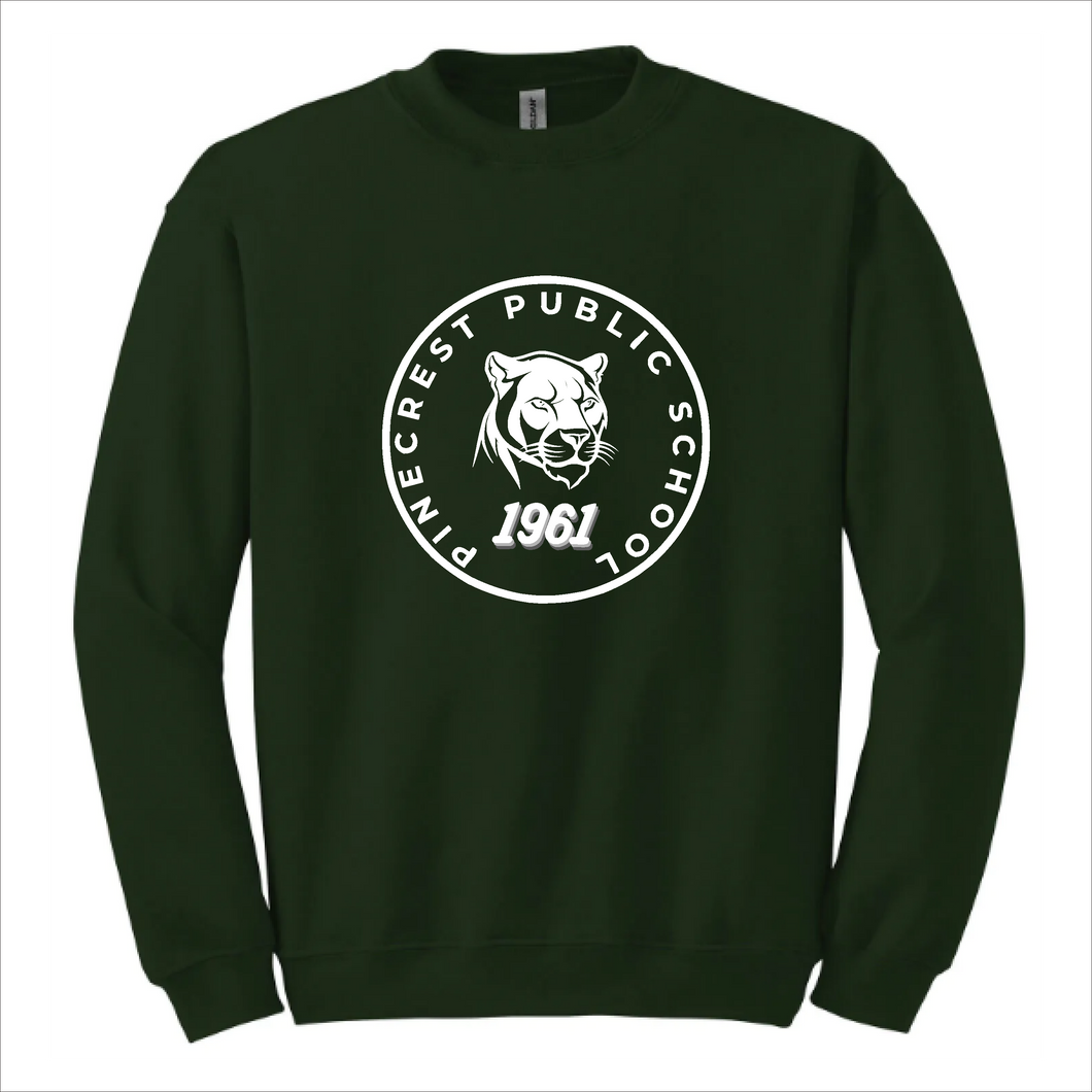 Adult Forest Green Crewneck Sweater - Pinecrest Public School