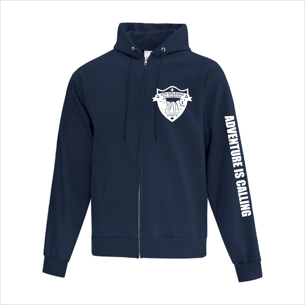 Adult Navy Zip Hoodie - 4th Orleans Beavers