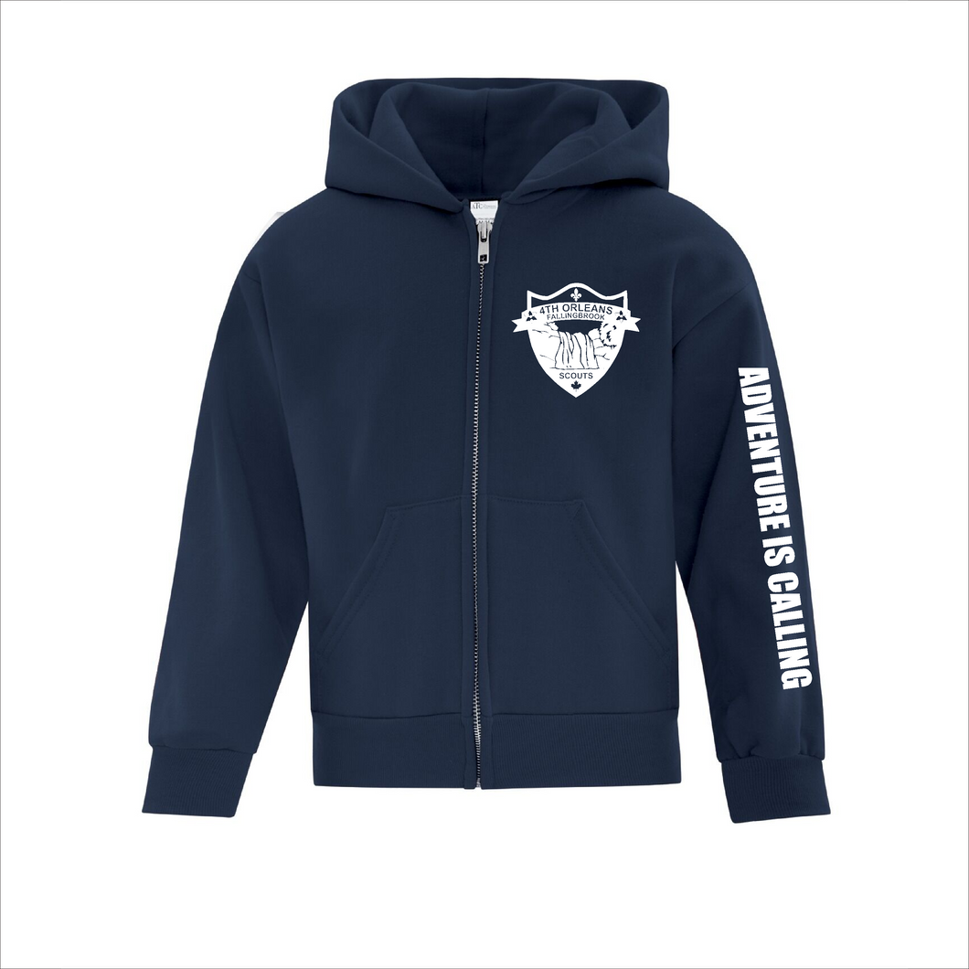 Youth Navy Zip Hoodie - 4th Orleans Beavers